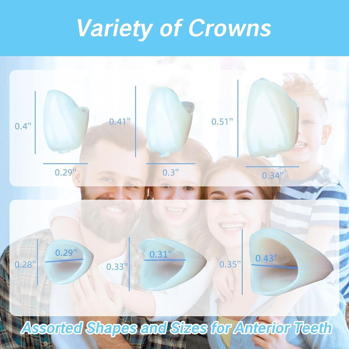 Dental Temporary Crown Kit - Mixed Sizes for Broken Tooth Restoration