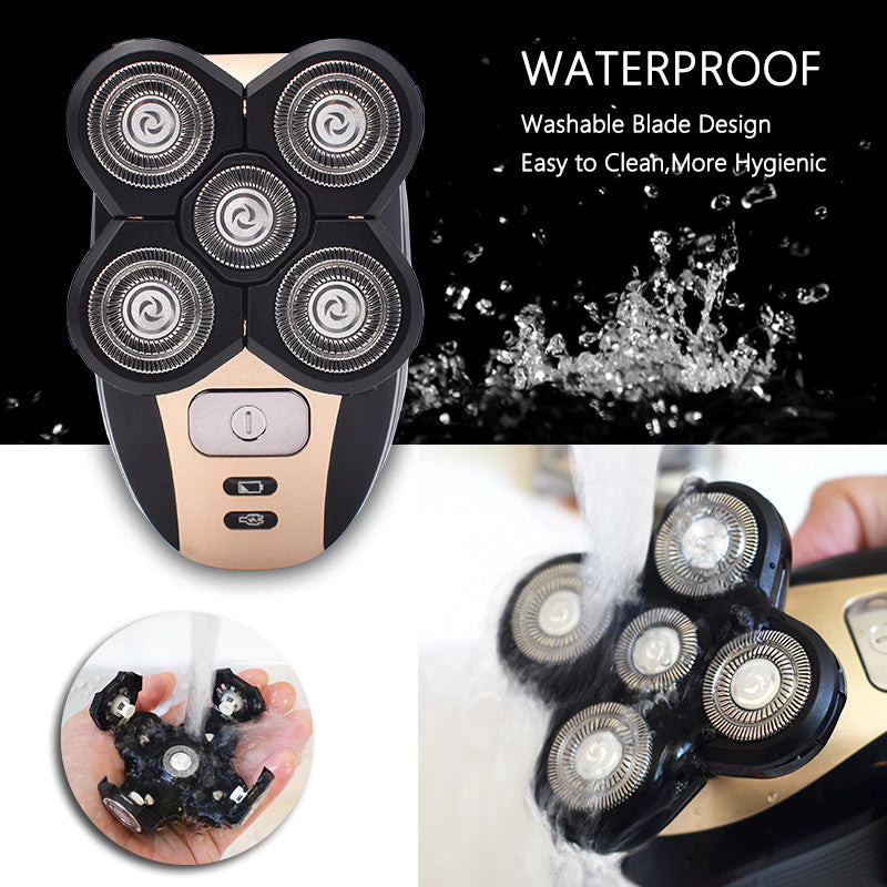 5-in-1 Rotary Electric Shaver & Grooming Kit Waterproof Rechargeable