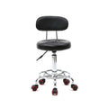 PU Leather Salon & Barber Swivel Stool with Backrest - Adjustable Office Chair