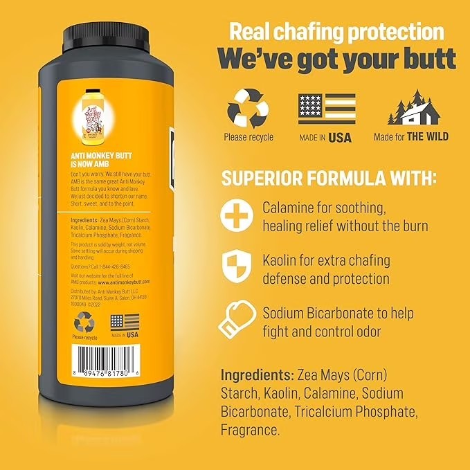 Anti-Chafing Body & Foot Powder 8oz | Soothes Skin & Odor Protection