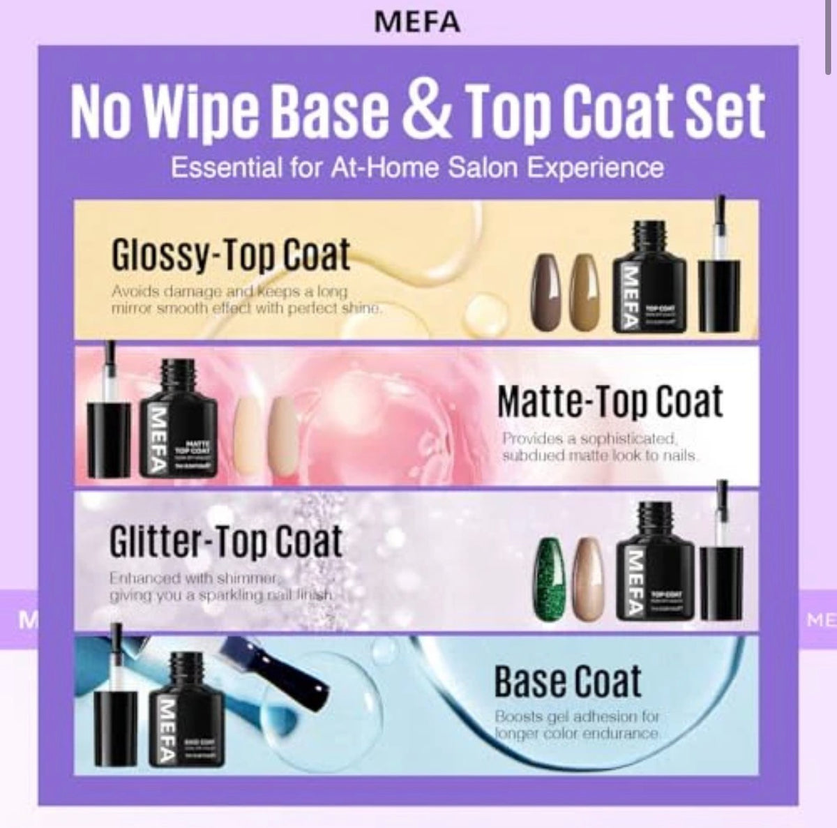 46-Piece Gel Nail Polish Set with Base, Top, Matte & Glitter Coats - 42 Colors