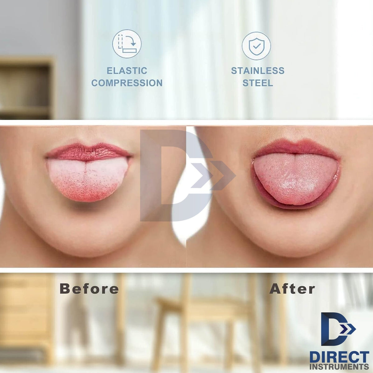 Stainless Steel Tongue Scraper Cleaner 2-Pack for Fresh Breath Oral Hygiene