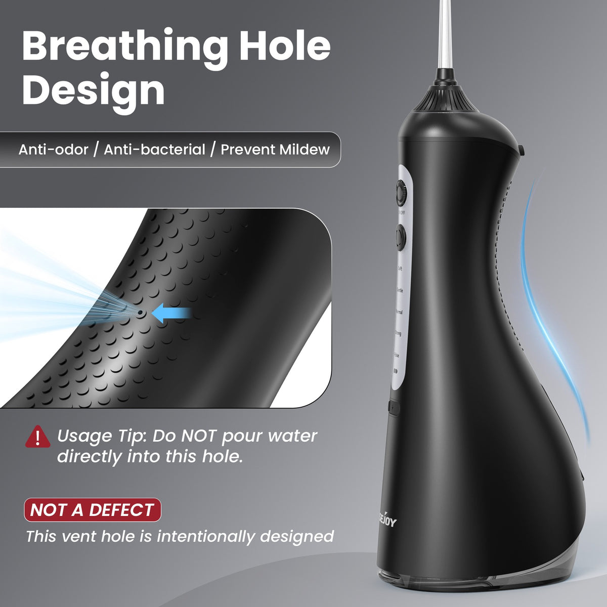 Cordless Water Flosser with 5 Modes and 6 Jet Tips - Oral Irrigator for Teeth Care