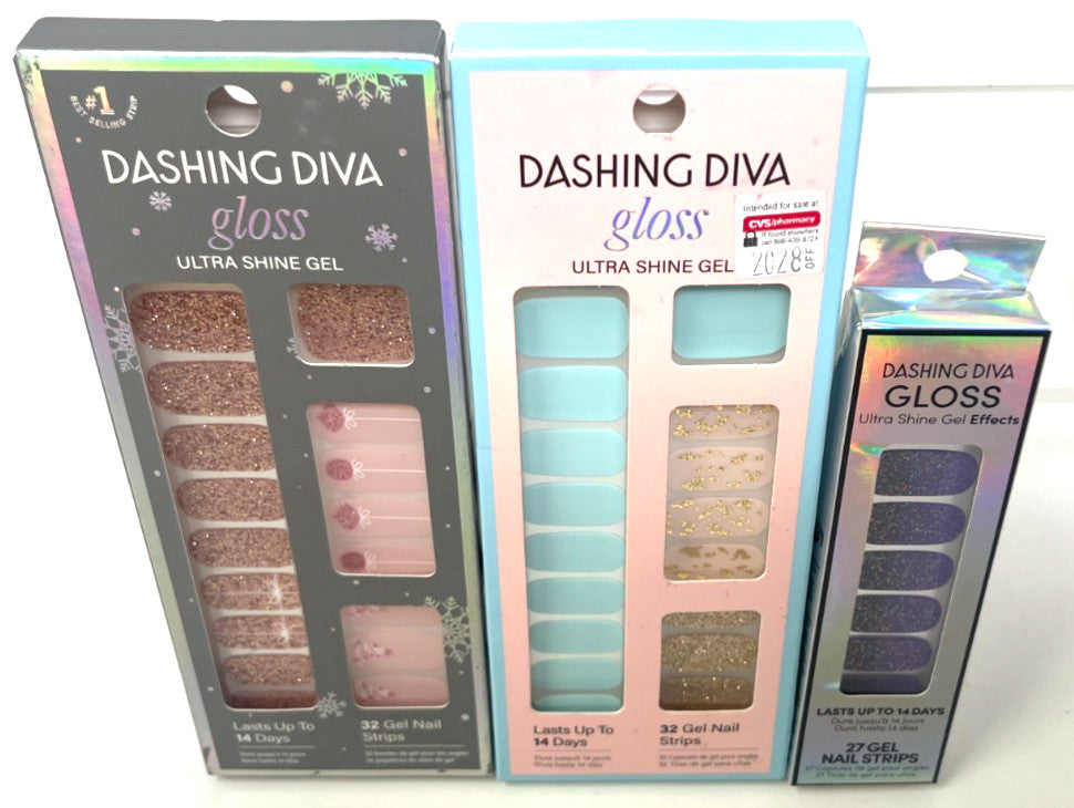 3 Pack Gel Nail Wraps - Ultra Shine, No Repeat, Sealed Sets