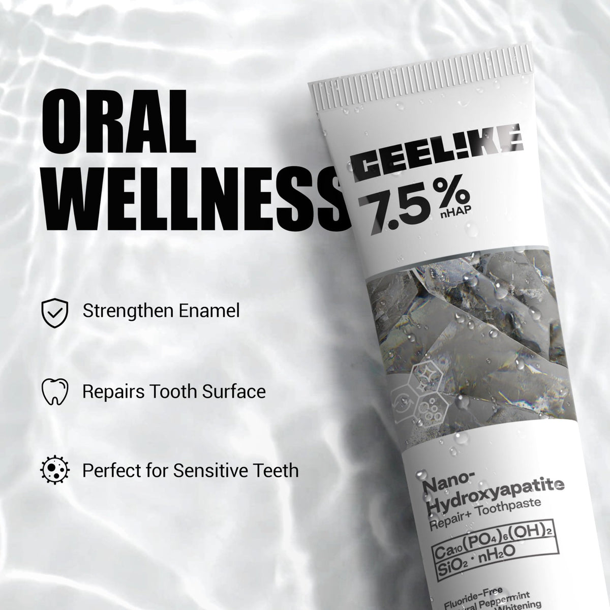 Hydroxyapatite Toothpaste Fluoride-Free Enamel & Gum Care 120g 2 Pack