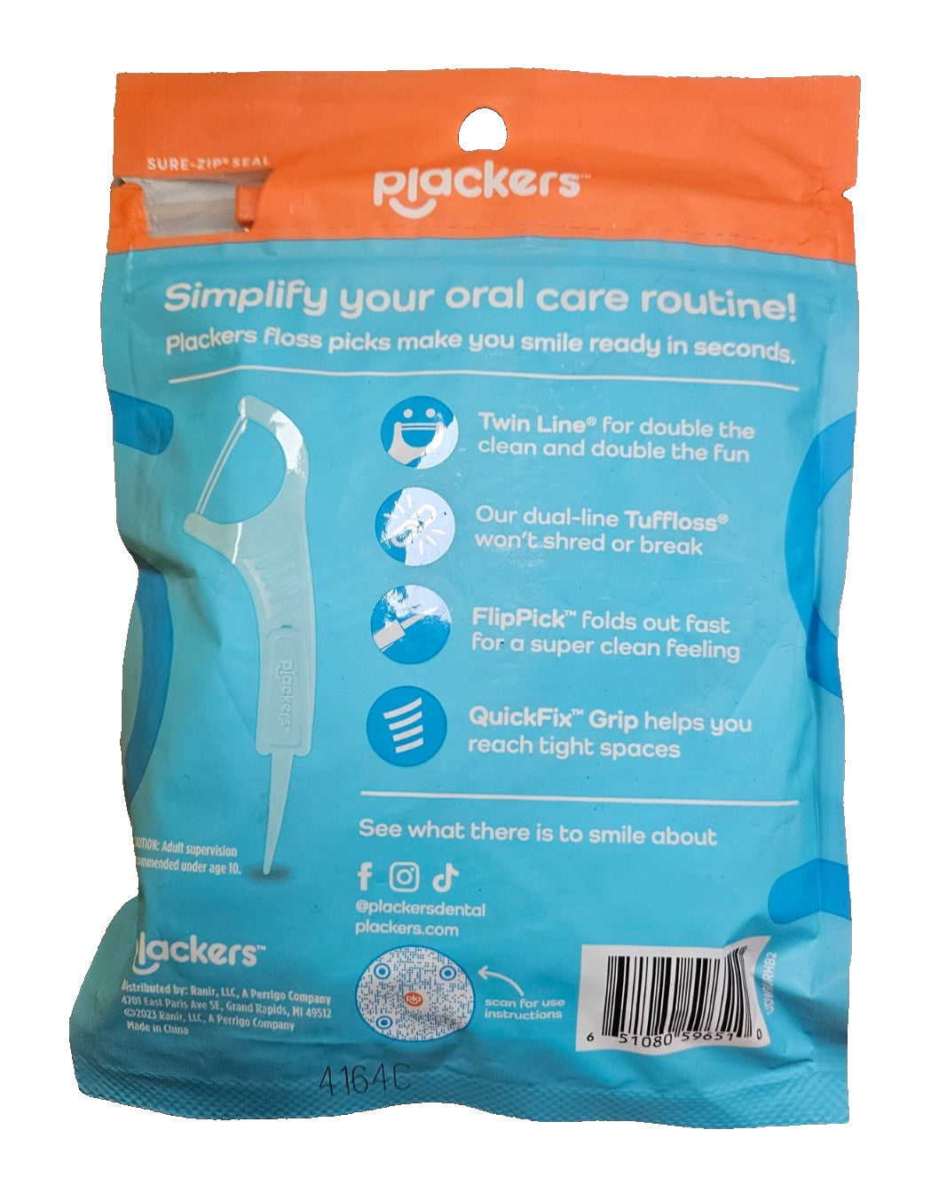 Twin Line Dental Flossers 75 Count Pack - Easy Grip, Mint Flavor, Safe & Comfortable