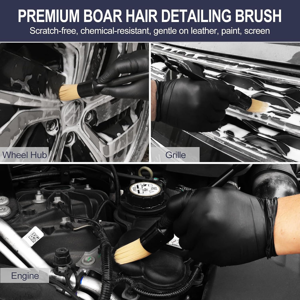 6-Piece Car Detailing Brush Set for Interior & Exterior Cleaning