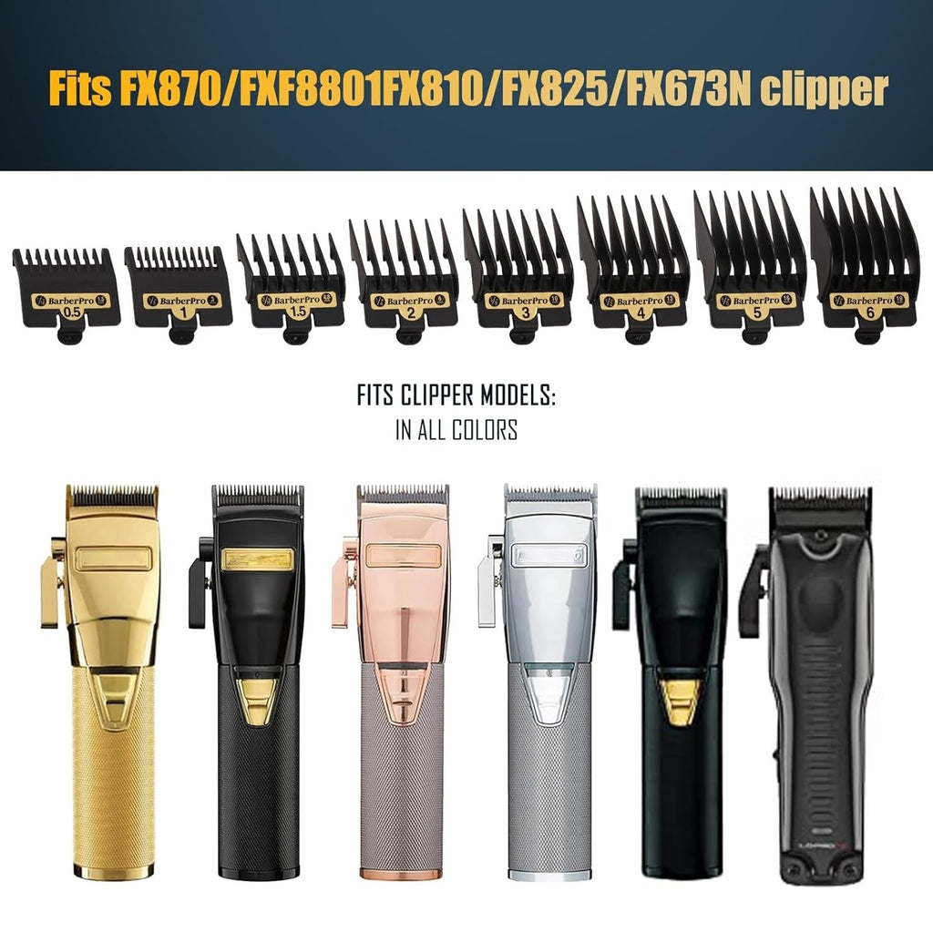 8PCS Hair Clipper Guard Set for BaBylissPRO Clippers - Multiple Lengths