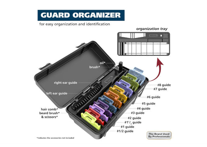 Wahl Clipper Hair Guard Attachment Kit - 14 Piece Color-Coded Guides for Haircutting