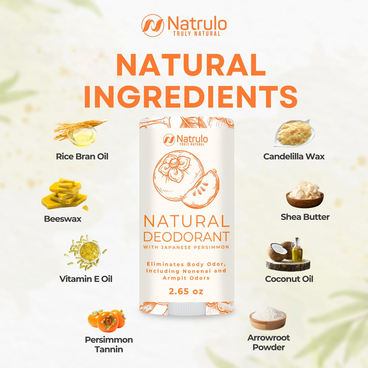 All-Natural Persimmon Deodorant for Whole Body - Aluminum-Free, Cruelty-Free