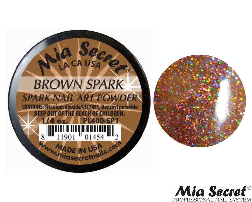Brown Nail Art Powder Spark Collection 1/4oz for Acrylic Nails