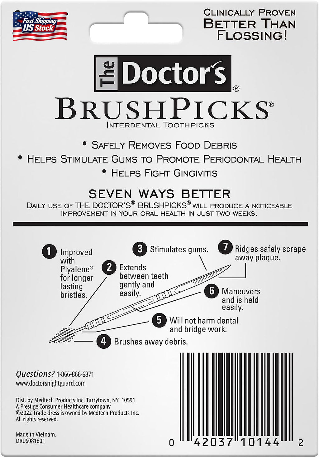 Interdental Brushes & Dental Picks 275 Count - Oral Care Floss Picks