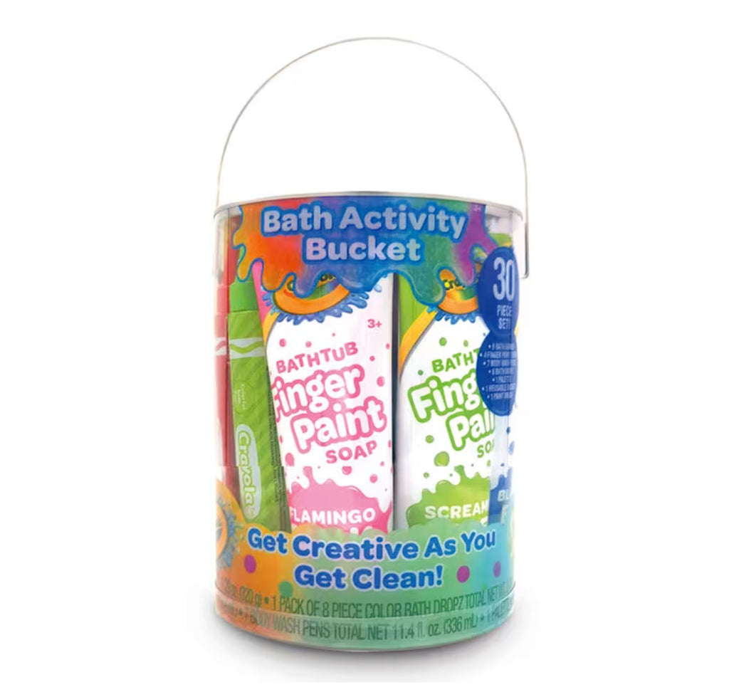 Crayola 30-Piece Kids Bath Activity Set with Bath Bombs & Washable Bath Pens