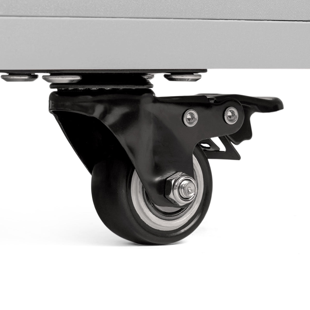 Foldable Nail Tech Table with Dust Collector, Storage Shelves & Lockable Casters
