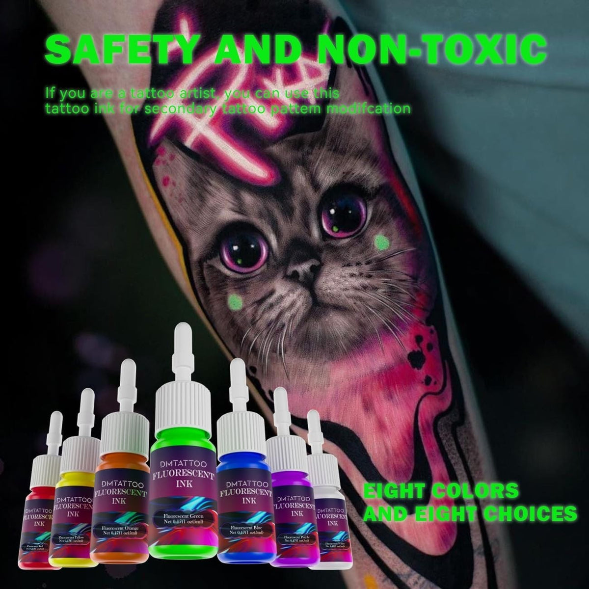 Dynamic Tattoo Ink Kit - 8 Rich 15ml Colors for Professional Art