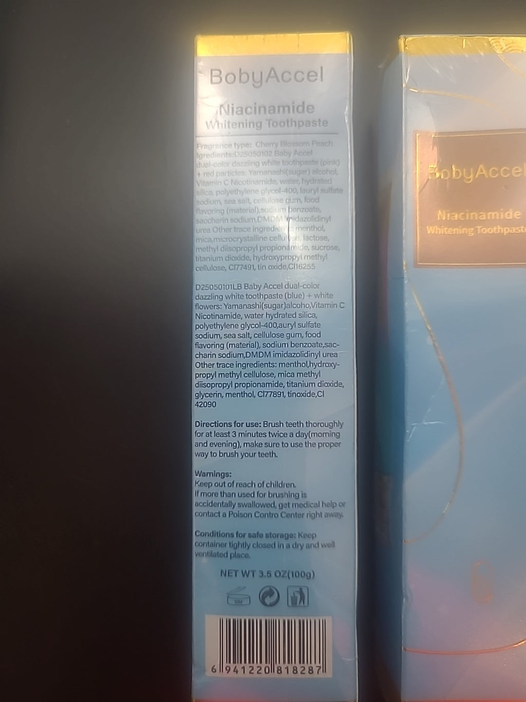 4 Pack Niacinamide Whitening Toothpaste 3.5oz Sealed Boxes - Exp 2028