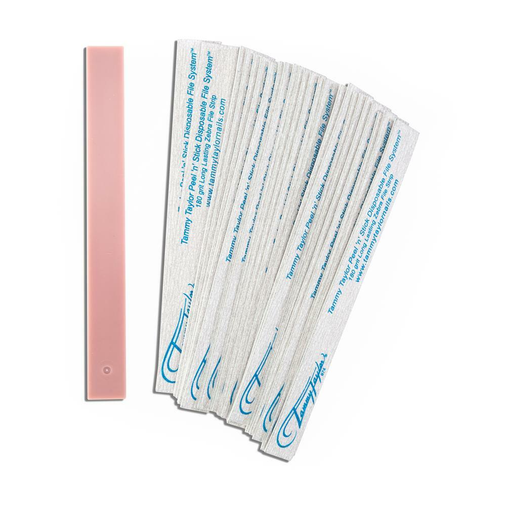Disposable Nail File Strips Pack of 25 - 180 Grit Peel 'N' Stick Nail Files