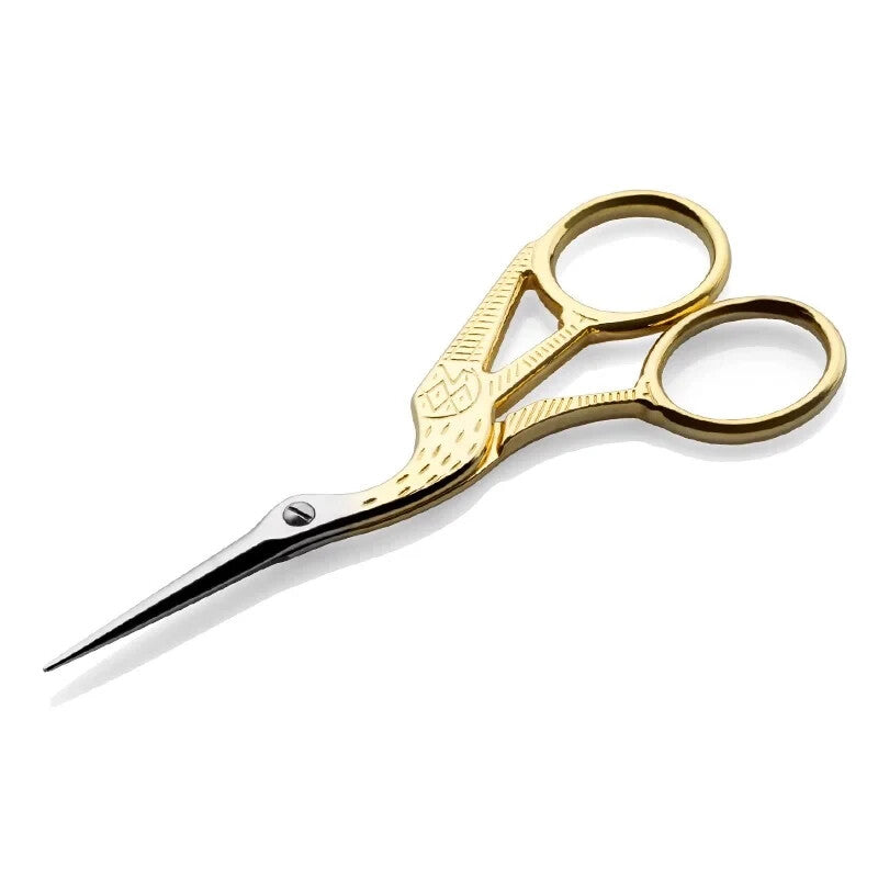 Bird Shaped Gold Plated Eyebrow Scissors - Stainless Steel Grooming Tool