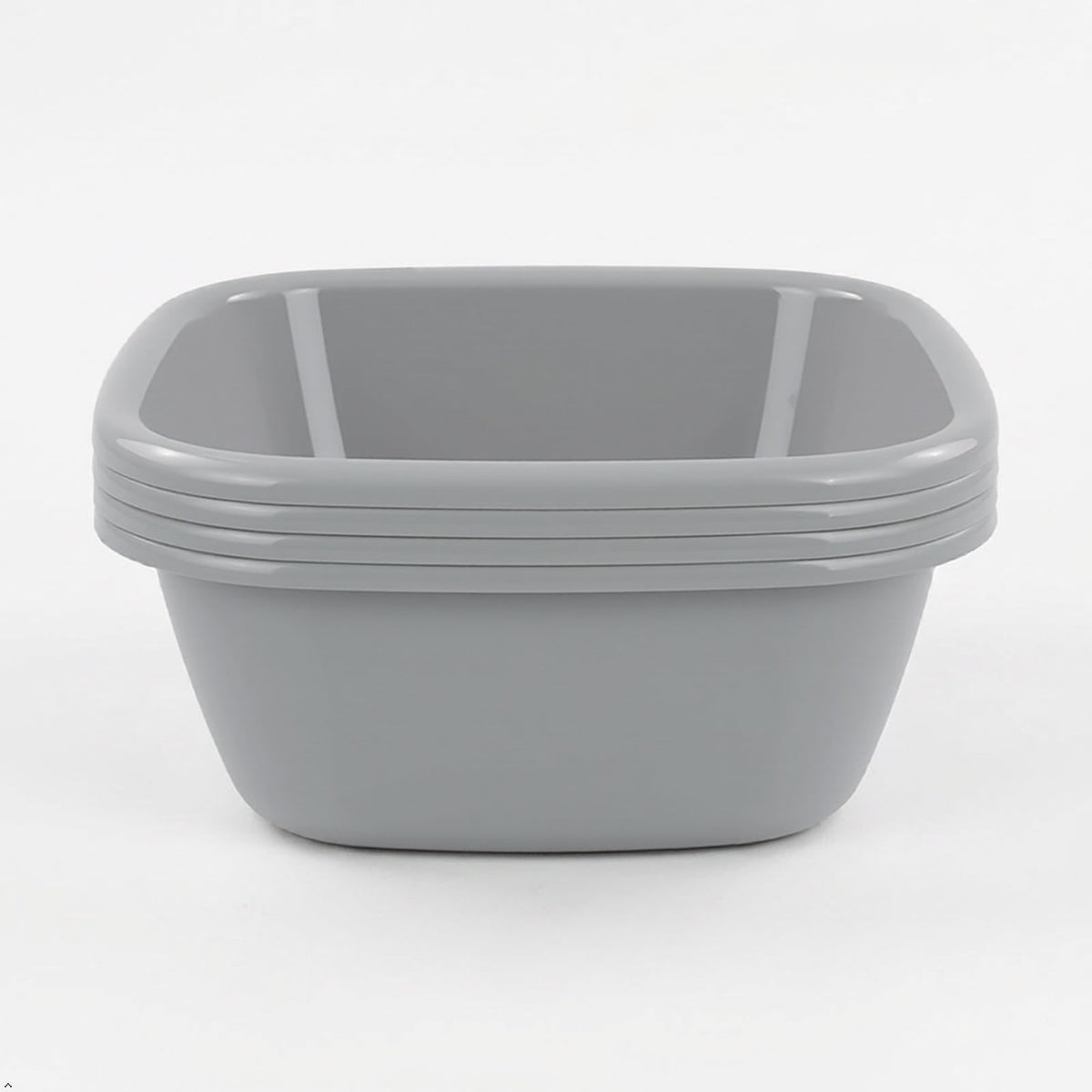 12 Quart Plastic Square Wash Basin Set 4-Pack for Kitchen Laundry Household