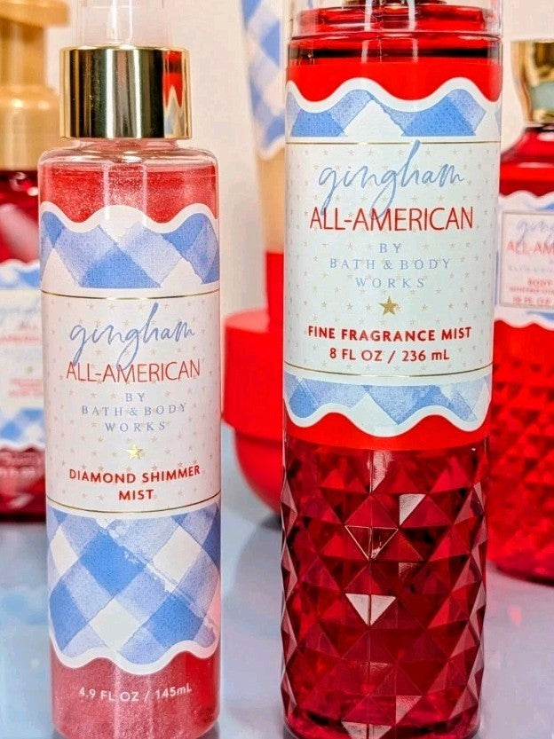 8 Piece Gingham All American Body Care Set with Mist Wash & Body Butter