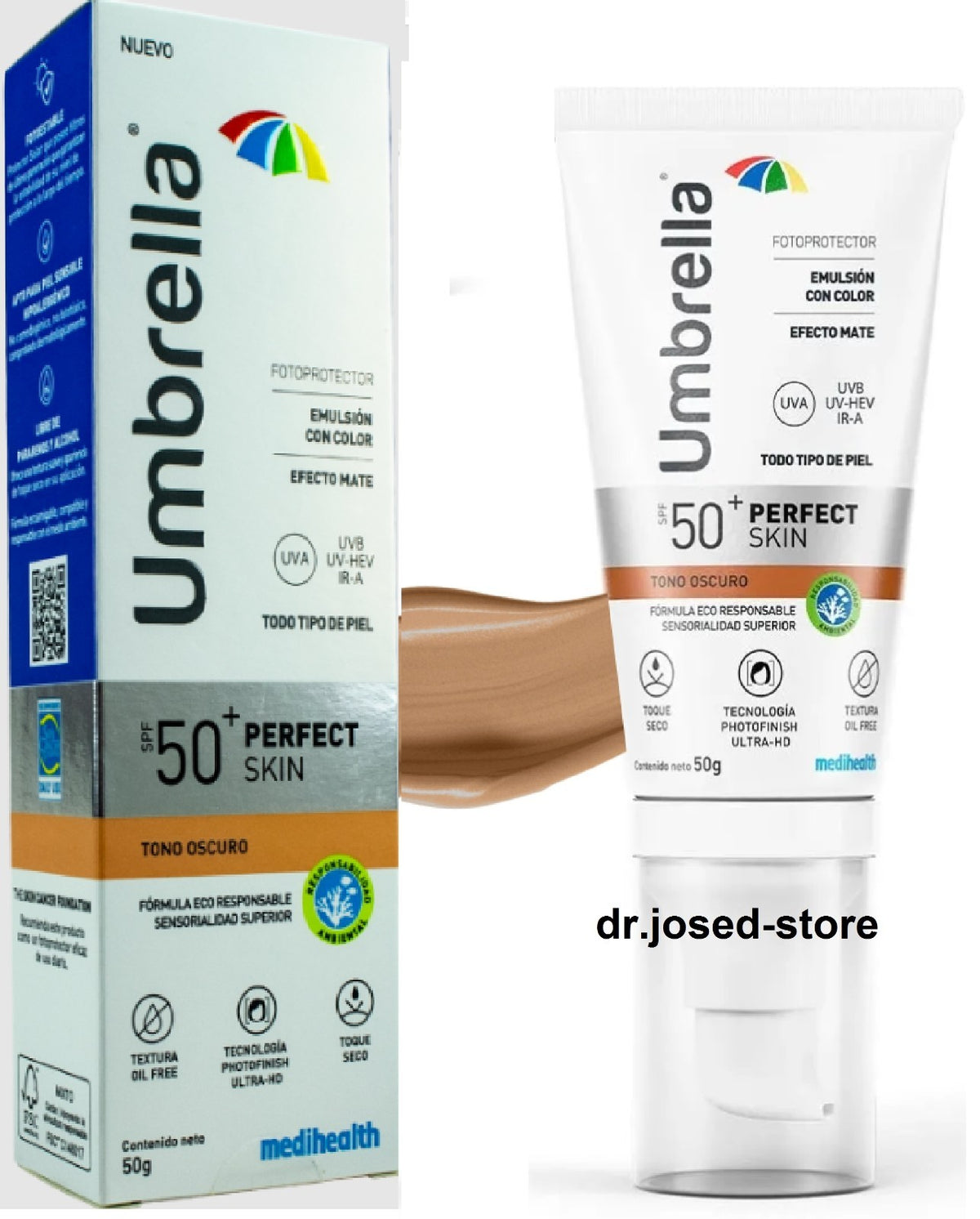 Dark Skin Sun Protection Cream SPF 50 - Hypoallergenic UVA UVB Infrarred Barrier