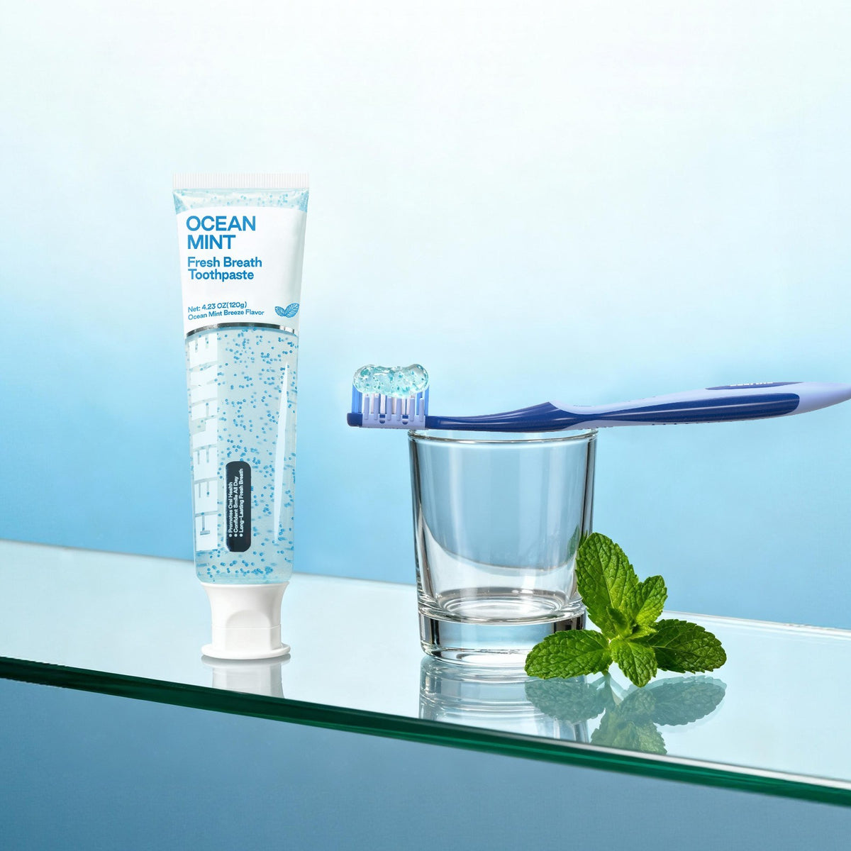 Fresh Breath Toothpaste with Ocean Mint Flavor - 130g Natural Oral Care