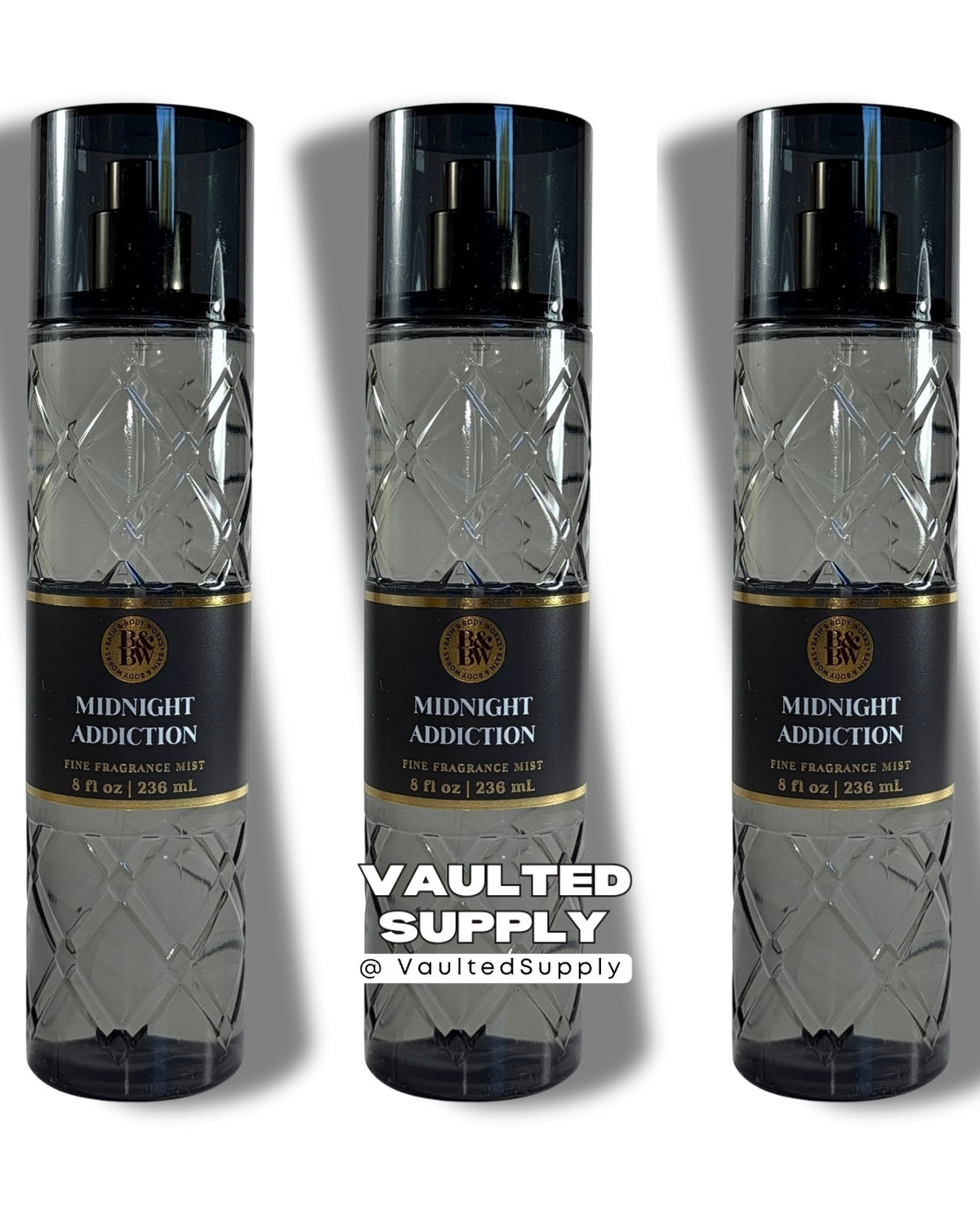 Bath & Body Works Midnight Addiction Fragrance Mist 8oz 3-Pack