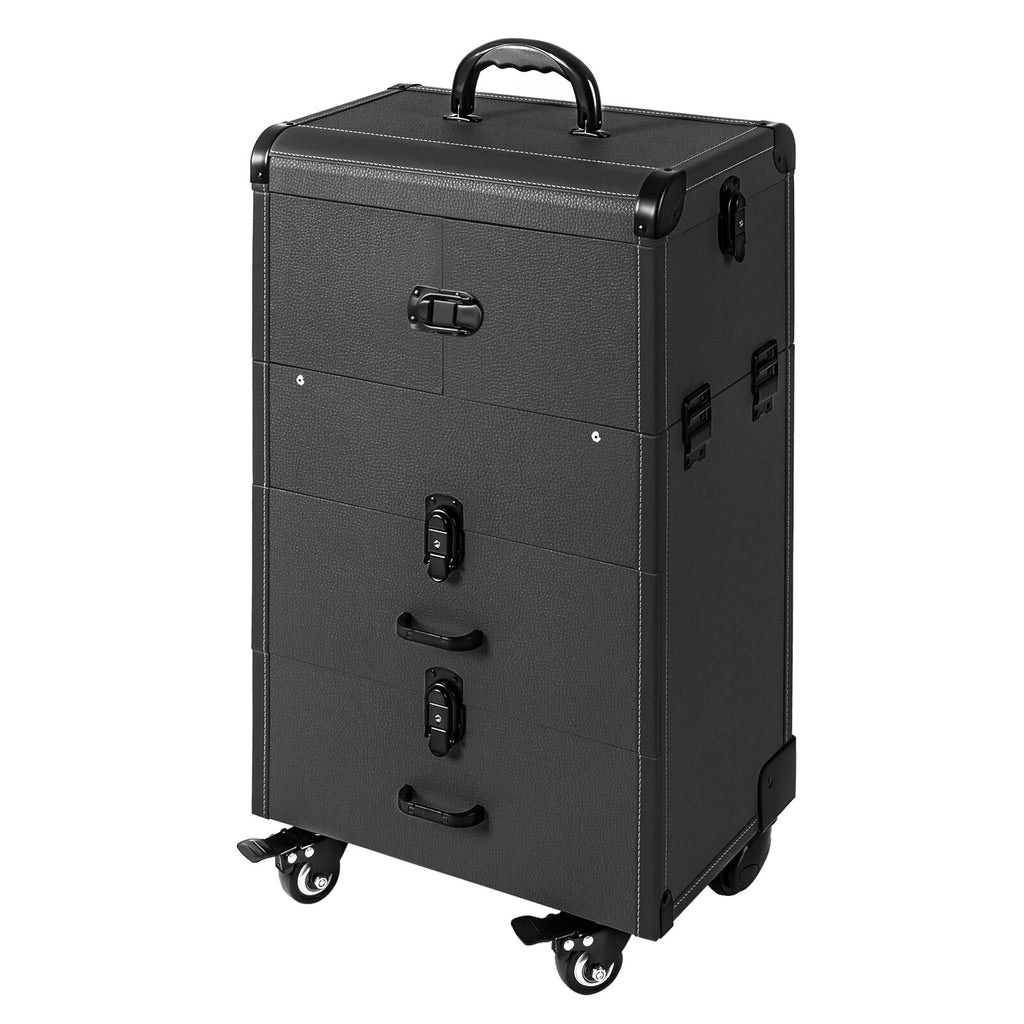 Rolling Makeup Case with Lockable Storage Trolley Organizer