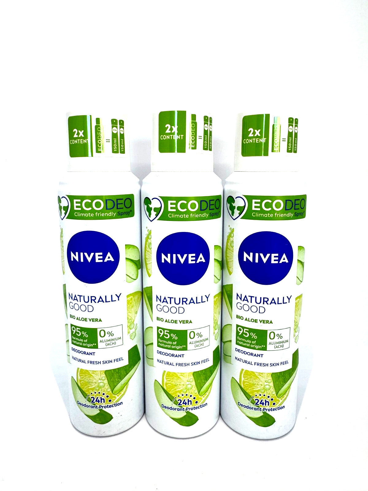 Natural Deodorant Spray with Organic Aloe Vera - 3 Pack, Aluminum-Free