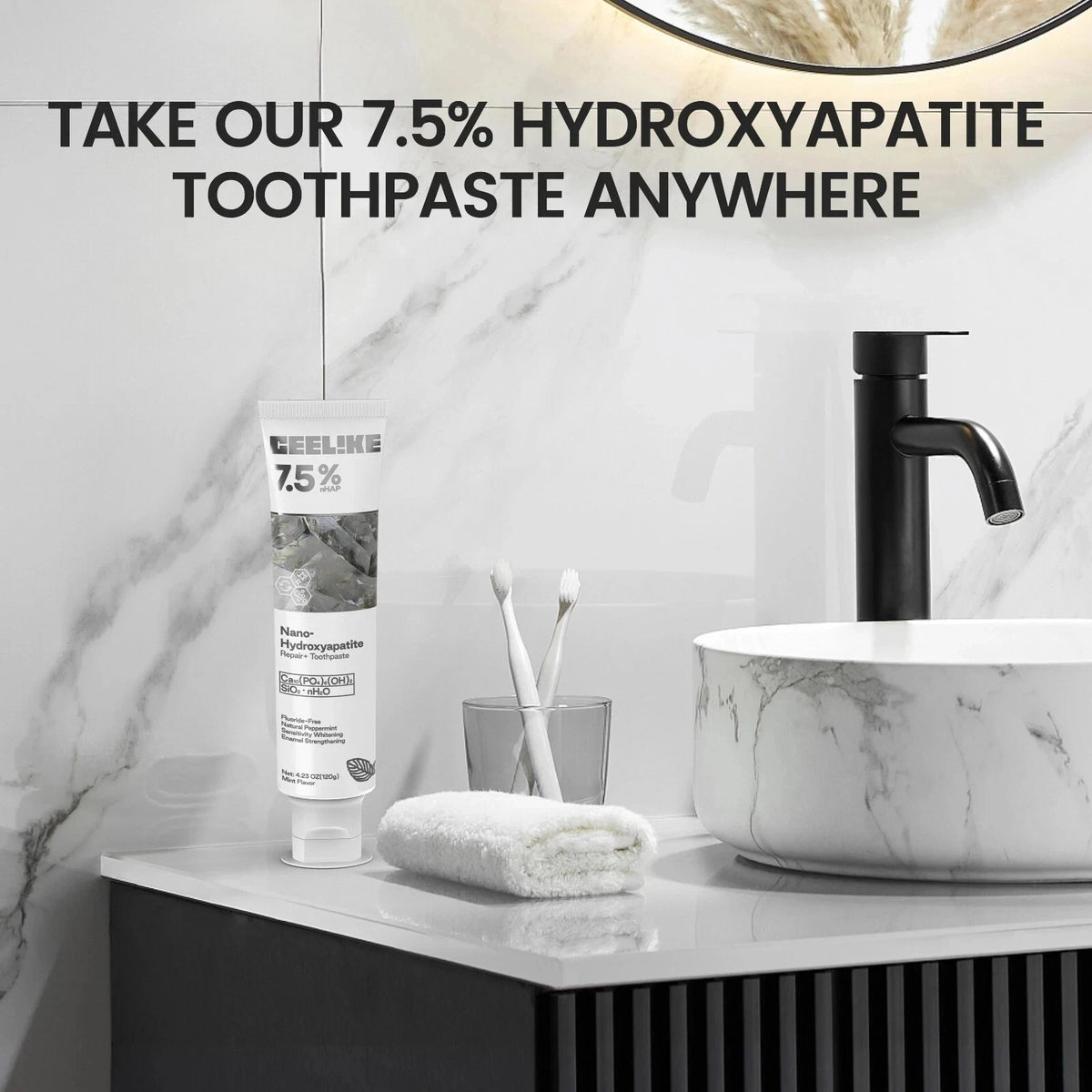 Nano Hydroxyapatite Toothpaste 4.23 oz Enamel Repair Sensitive Teeth Fluoride-Free