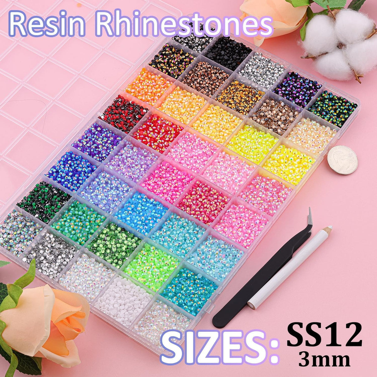 Jelly Rhinestones Craft Kit with 50,000 Pieces for DIY Decorations