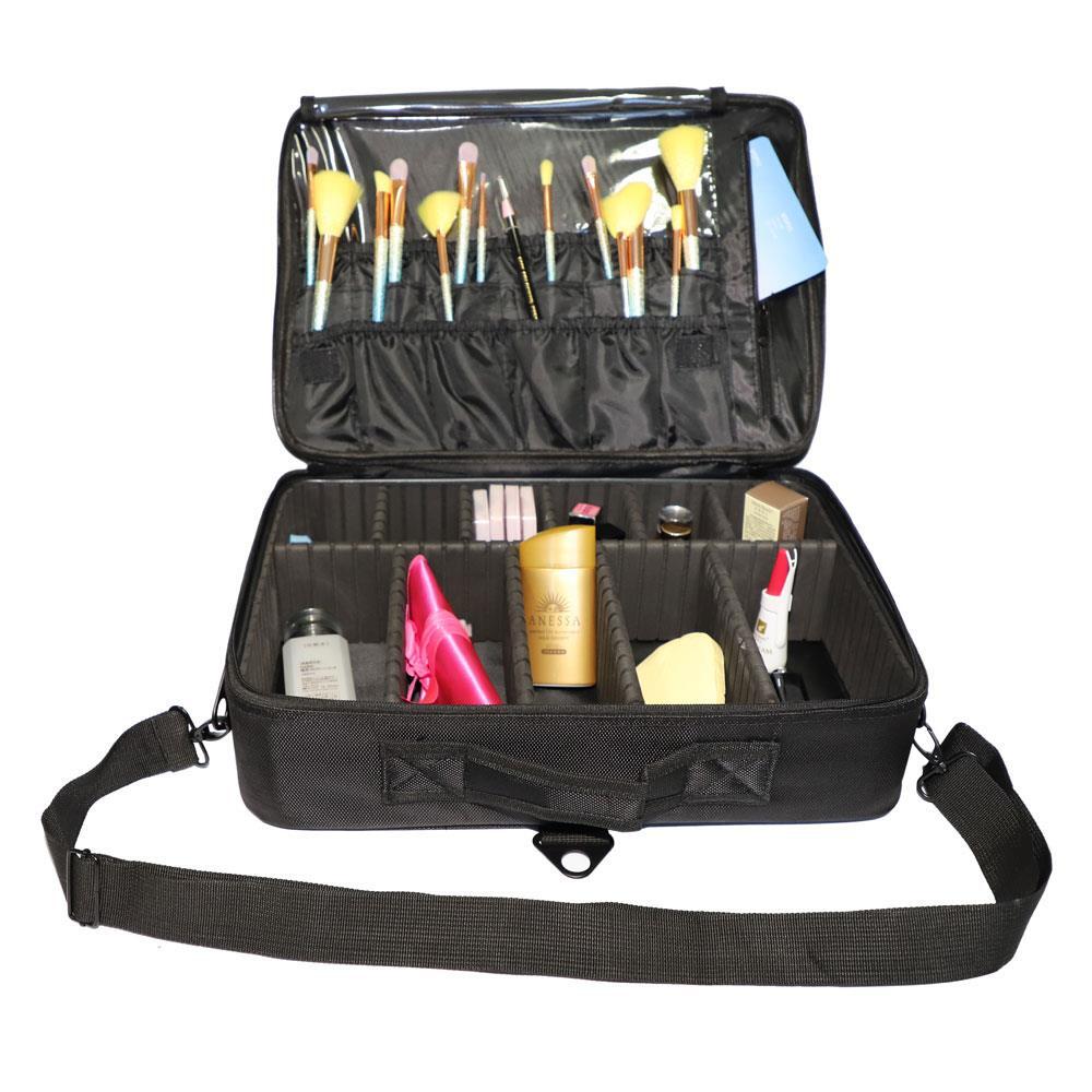 4 Wheels Makeup Case Organizer with Trolley, Storage Box & Carry Handle