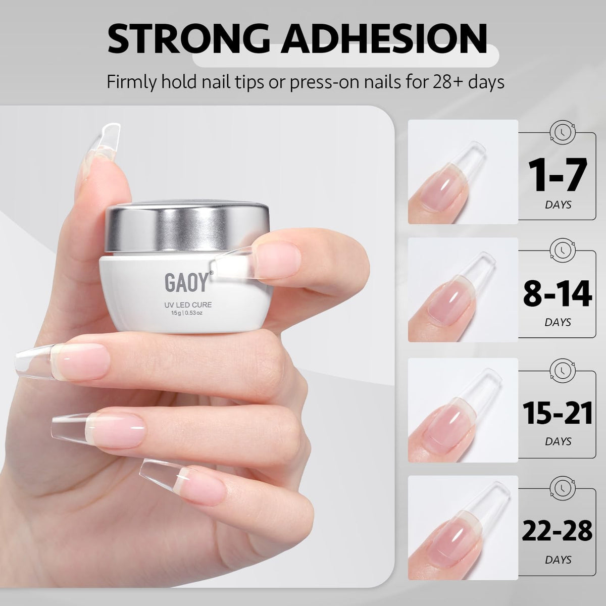 Strong Nail Tip Glue Gel - 15g for Extensions & Press-On Nails