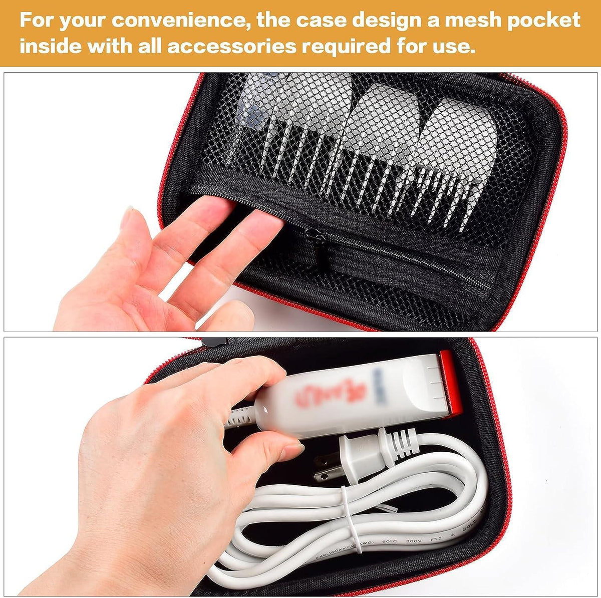 Hard Case for Wahl Professional Peanut Classic Clipper & Trimmer - Black Faux Leather