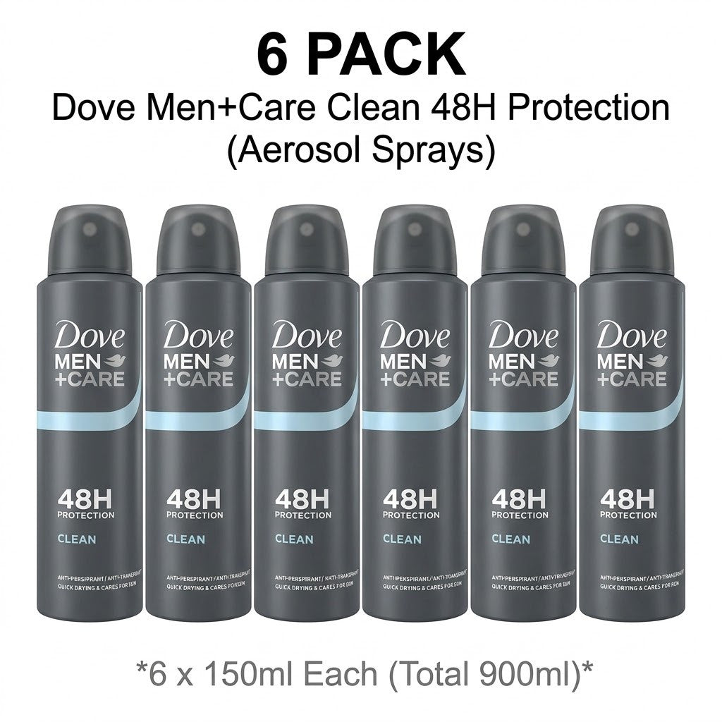 Men's Deodorant Spray 150ml x 6 Pack Long-Lasting 48H Freshness