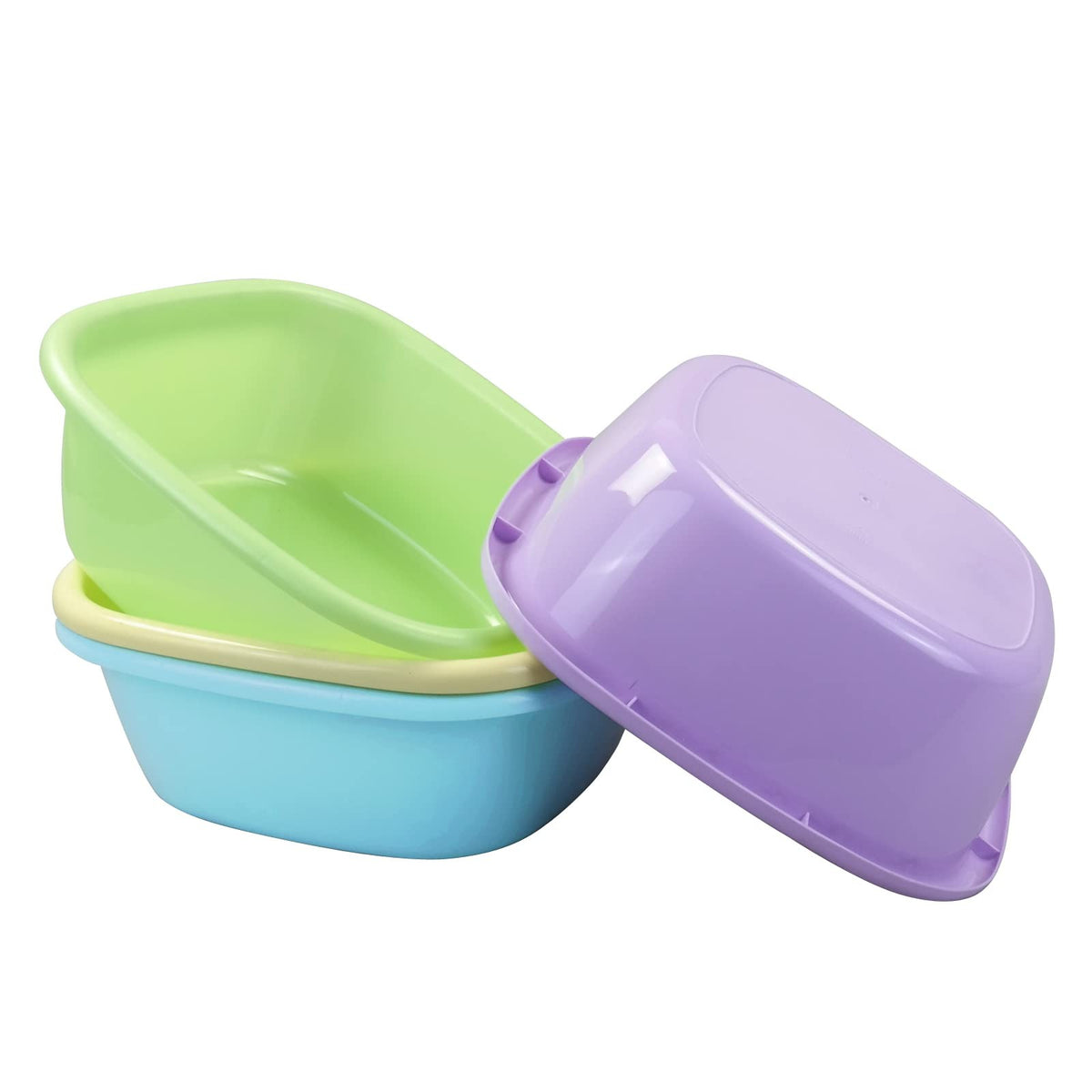 8 Quart Plastic Small Wash Basin Dish Tub Set for Children - 4 Pack