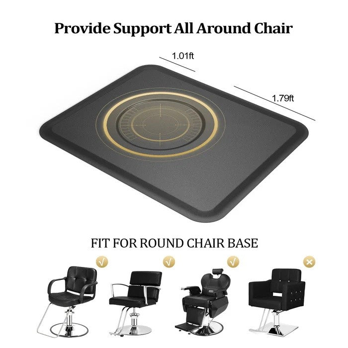 4' x 5' Anti-Fatigue Salon Mat with Full Circle Recess for Barber Chair