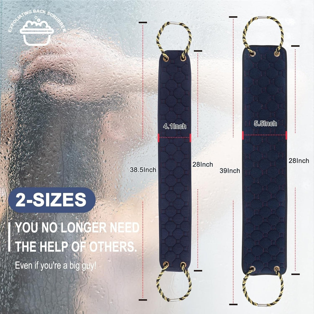 Long Exfoliating Back Scrubber with Handles - Double-Sided 38.5 Inch