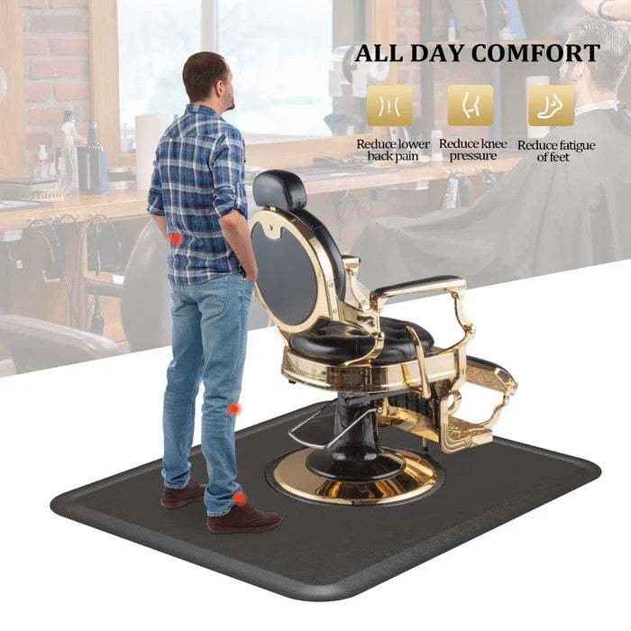 4ft x 5ft Anti-Fatigue Salon Mat with 1/2 Inch Foam and Chair Cut-Out