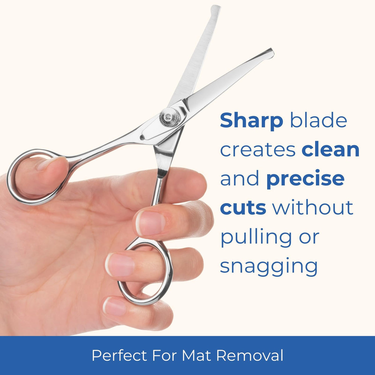 Pet Grooming Scissors Set with Round Tips for Dogs & Cats - Silver