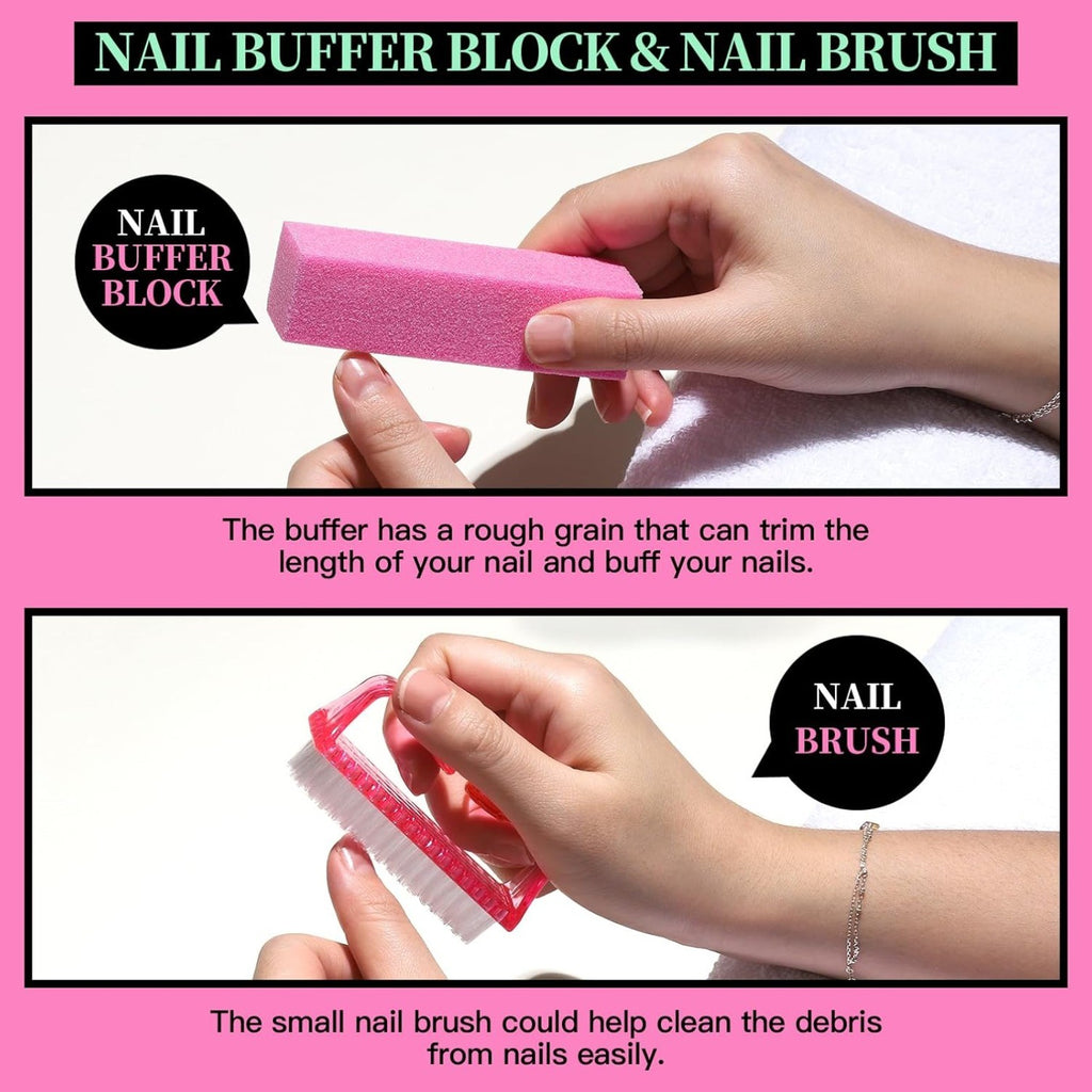 Professional Nail Care Kit with Files Buffer Cuticle Nippers & Tools