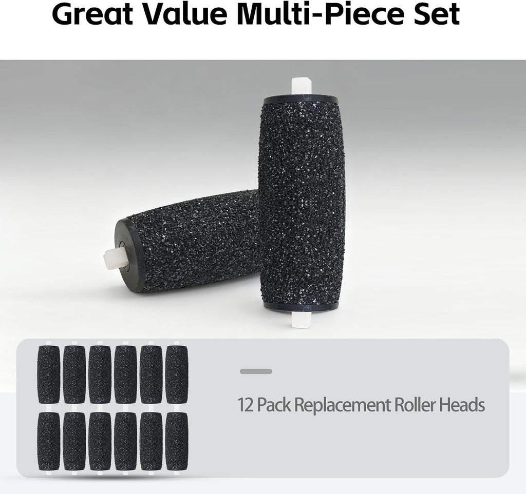 Replacement Rollers for Foot Files - 12 Extra Coarse Micro-Diamond Abrasive Pads