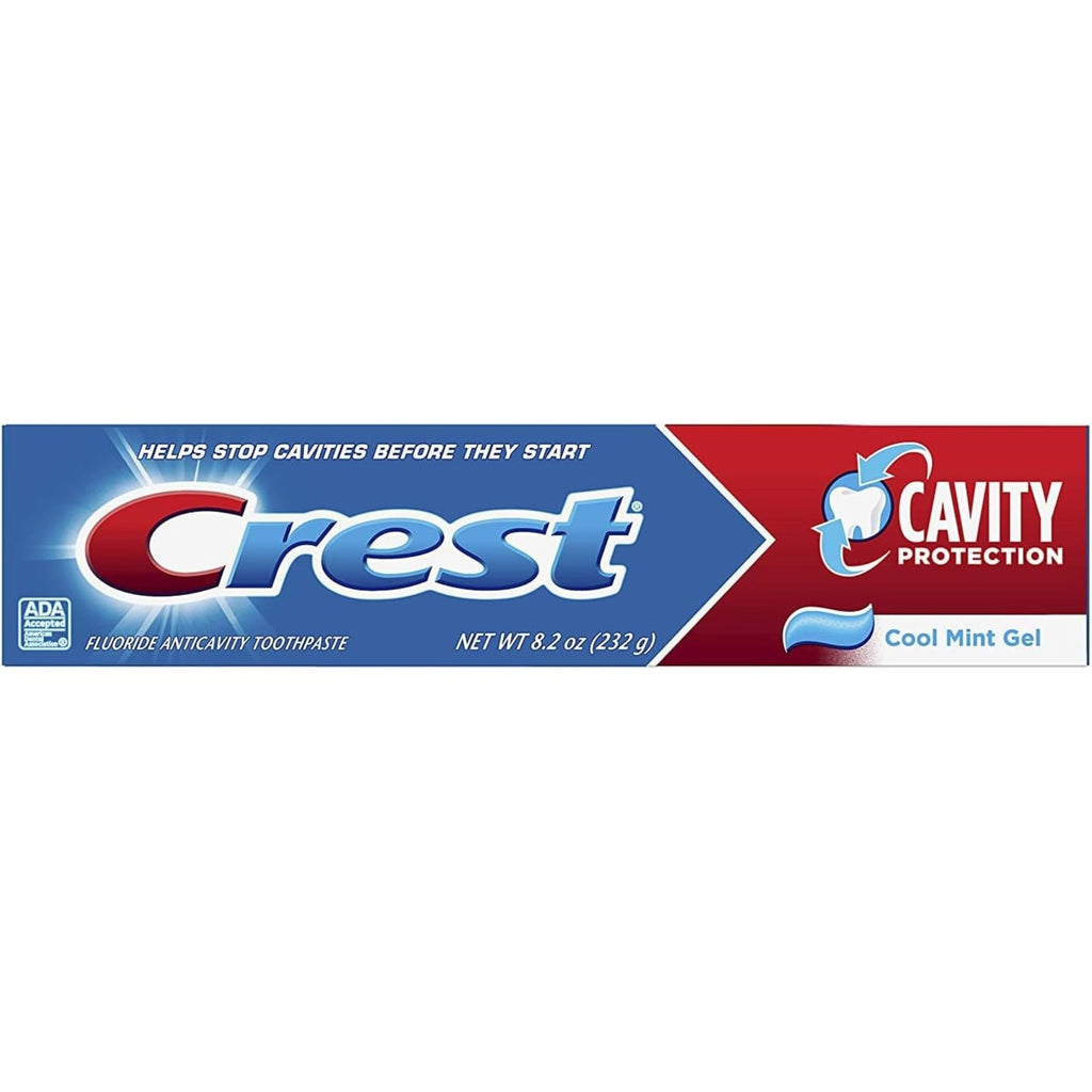 Crest Cool Mint Gel Toothpaste 8.2 Oz Pack of 4 - Enamel Strengthening & Fresh Breath
