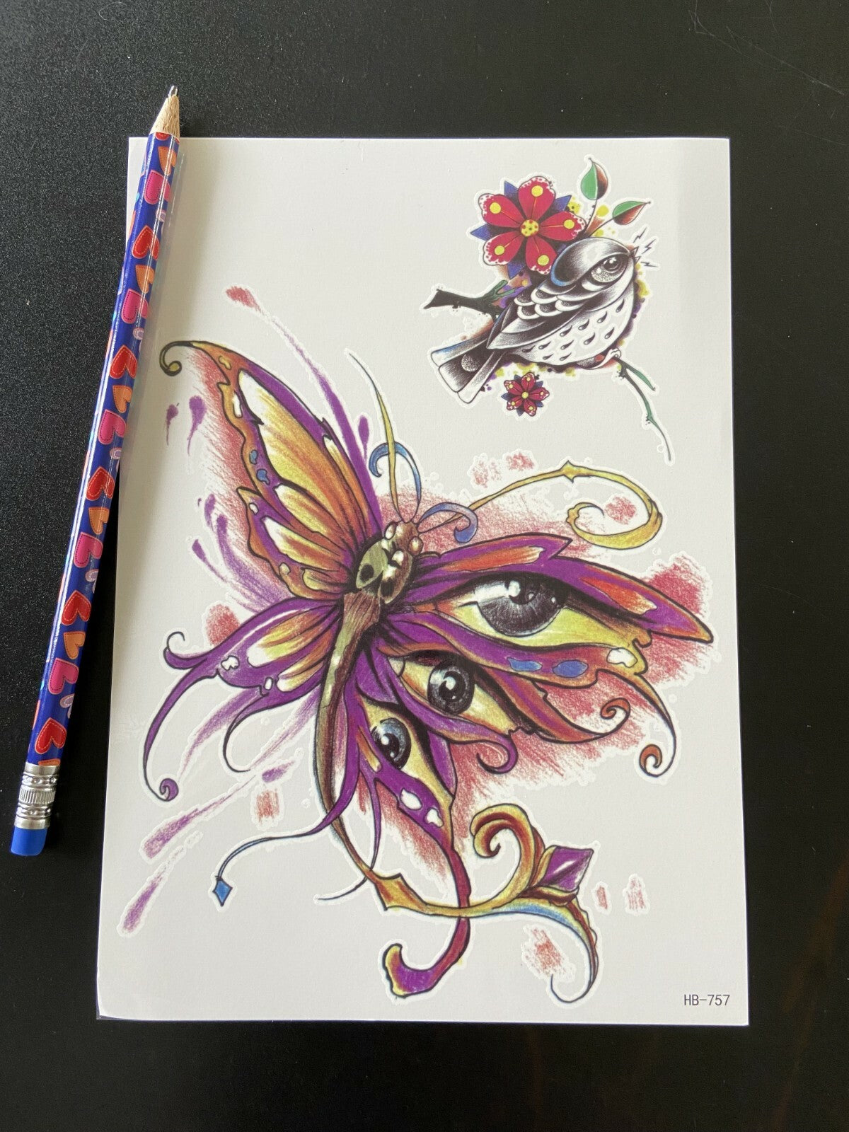 Colorful Floral Butterfly Temporary Tattoos for Arms & Body Art