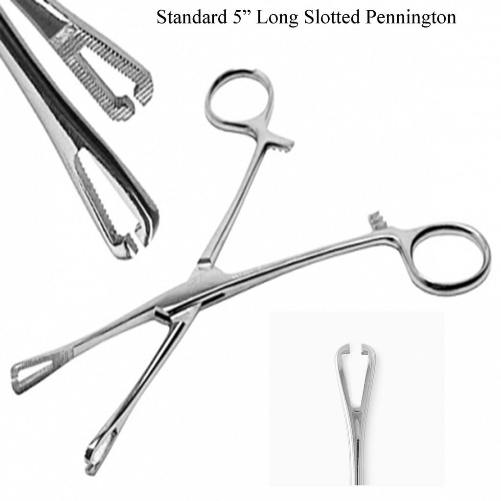 Mini Pennington Slotted Forceps – Surgical Piercing Clamp, 6"