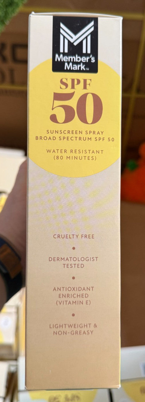 SPF 50 Sunscreen Spray 3-Pack - Water-Resistant Broad Spectrum UV Protection