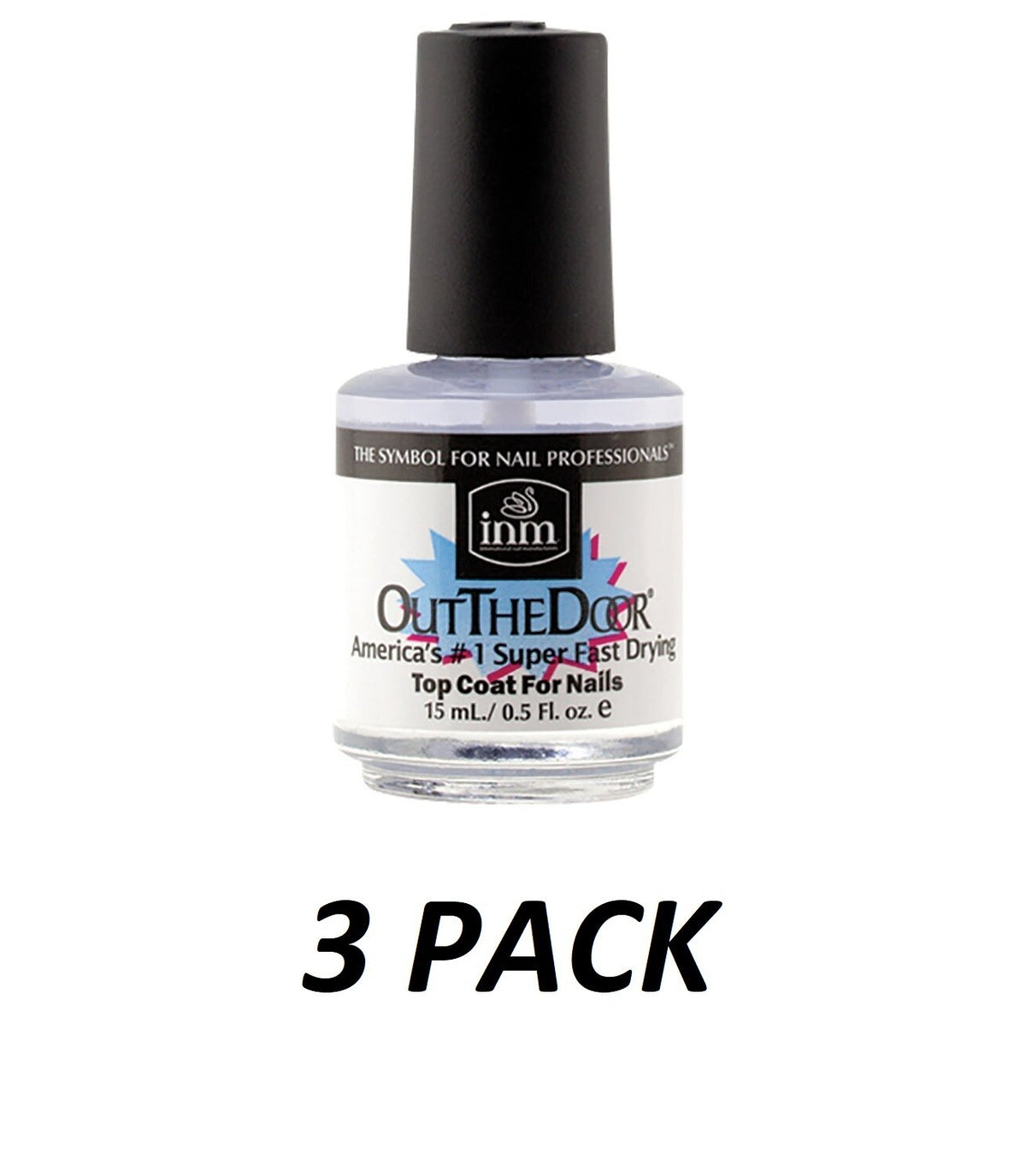 INM Out The Door Top Coat 0.5 oz. 3-Pack Nail Polish Top Coat