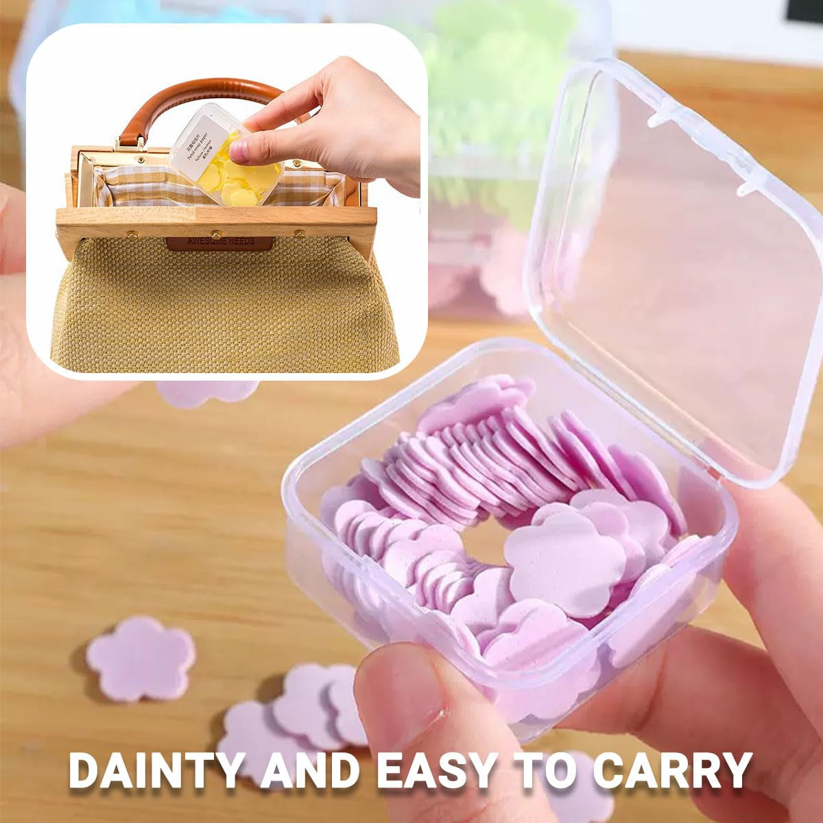 Portable Fruit Scented Paper Soap Sheets - 450 Single-Use Travel Hand Wash Tablets