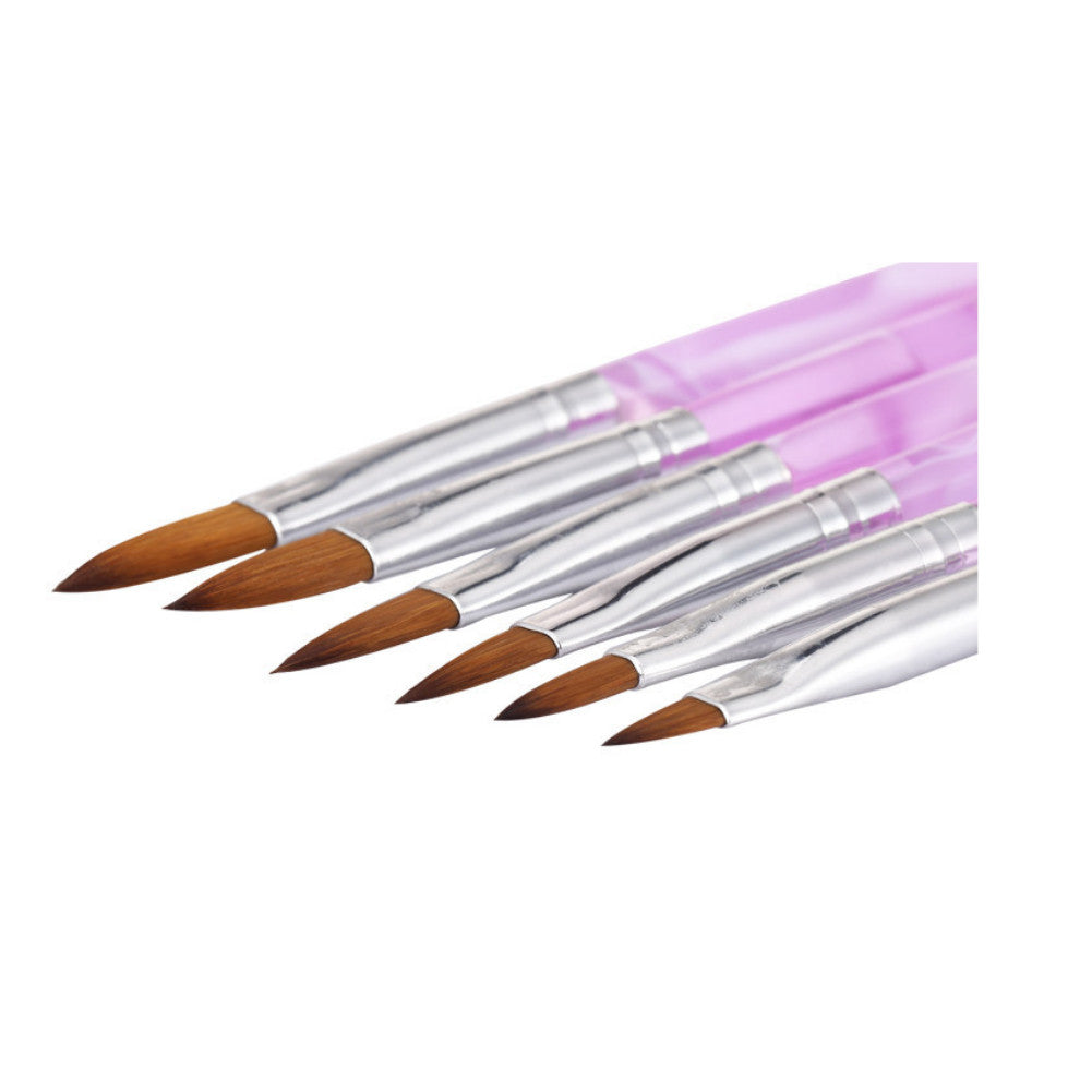 Acrylic Nail Brush Set 6 Sizes Kolinsky Sable Hair for Nail Art & Gel Application