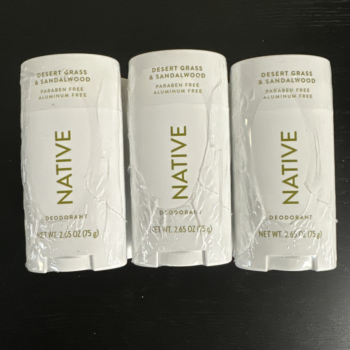 Native Deodorant Lot of 3 Desert Grass & Sandalwood - Paraben & Aluminum Free